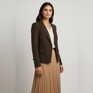 BCBGMAXAZRIA Blazer Jacket Career Office Work‎ Brown Single Button Size Large